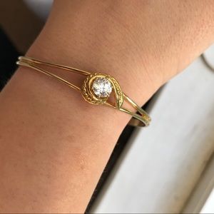 Gold open Bangle Bracelet